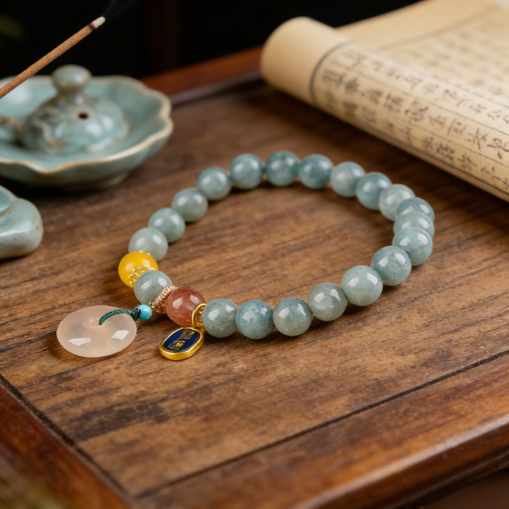 Baima Temple Source Burmese Jadeite Bracelet
